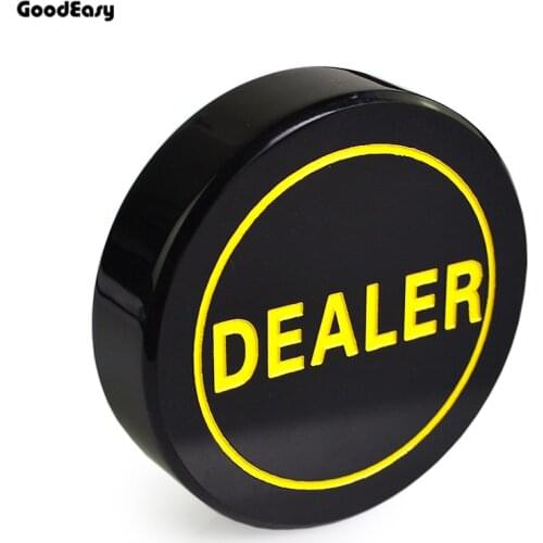 1pcs Acrylic Dealer Button Pressing Poker Cards Guard Texas Hold'em poker Dealer Button-Black Dealer