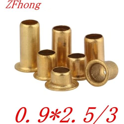 1000pcs /lot High Quality M0.9*2.5/3 0.9mm Brand New Copper Hollow Rivet Double-sided circuit board PCB vias nails