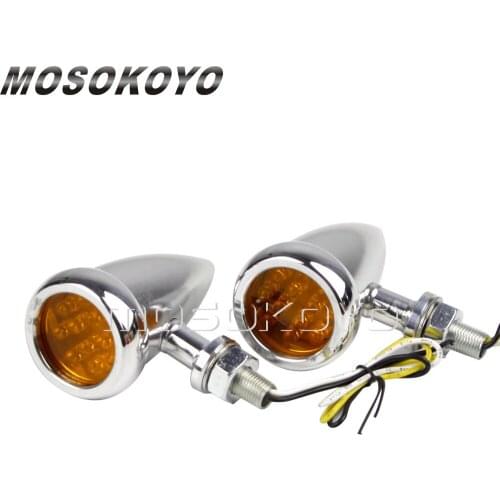 12Pcs LED 10mm Universal Motorcycle Turn Signal Light Amber Indicator Blinker for Harley Cafe Racer Chopper Bobber Indicator