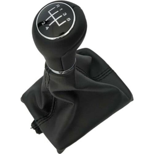 5 6 Speed Car Shift Gear Knob With Leather Gear Shift Collars Boot For Audi A6 A4 S4 B8 8K A5 8T 8F Q5 8R 2007-2015 C6 2004-2012