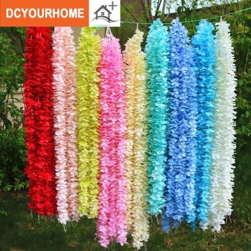 5pcs 1M 5 petals Simulation of orchids flowers wedding arrangements hydrangea artificial flowers dance party decoration
