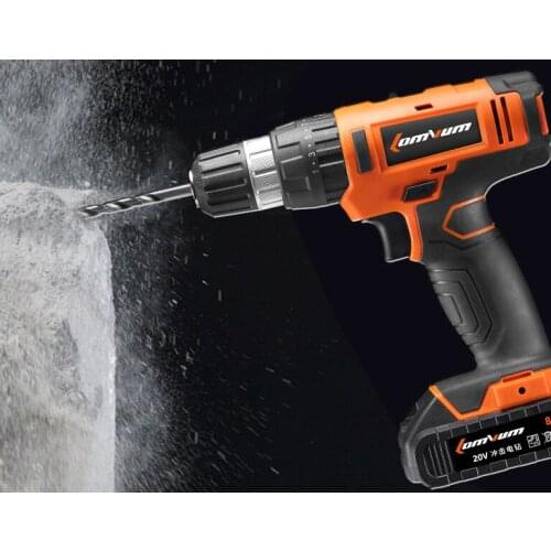 20V Electric screwdriver LOMVUM Impact Electric Drill Rechargeable Parafusadeira Furadeira Cordless Screwdriver Power Tool