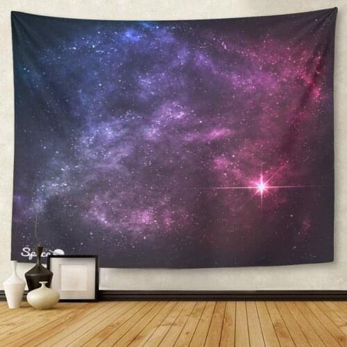Blue Cosmic Galaxy Nebula Stardust and Bright Shining Stars Tapestry Wall Hanging for Living Room Bedroom Dorm 50x60 inches
