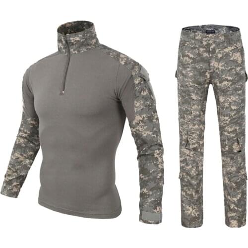 ACU Camouflage Tactical Military Airsoft Paintball Suit Uniform Pants With Knee Pads Hunting Outdoor Sport Fishing Trouser shirt