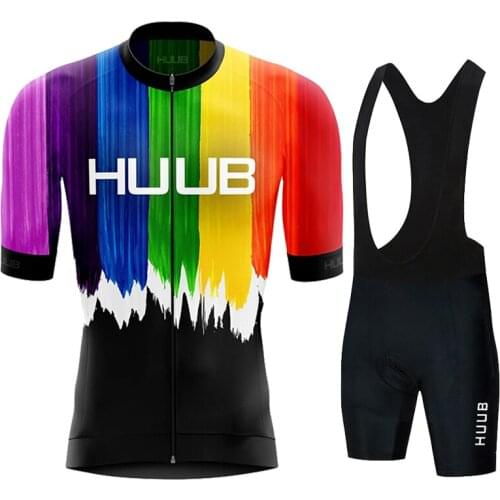 HUUB-Cycling Jersey Set 2021 Mens Summer Mountain Racing Short Sleeve Clothing Outdoor Riding Bicycle Uniform