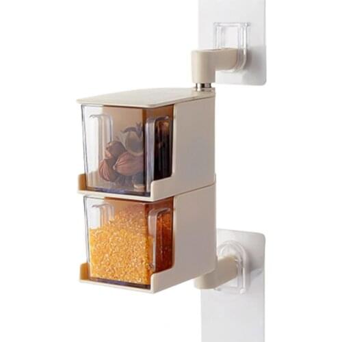 Seasoning Storage Box Rotatable Multi-layer ABS Kitchen Spice Jar