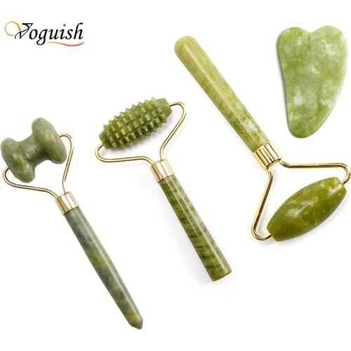 Massager for Face Jade Roller Facial Skin Care Tool Natural Gouache Scraper Body Back Beauty Slimming Massage Roller Health Care