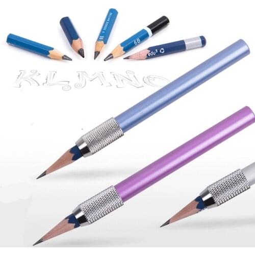 6-color metal pencil extension drawing pencil sleeve extension pencil connector aluminum rod extension rod painting supplies