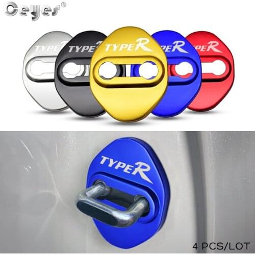 4pcs Anti Scratch Door Lock Cover Sticker For Honda Typer Civic Lexus Type R Car Emblem Auto styling Exterior Decor Accessories