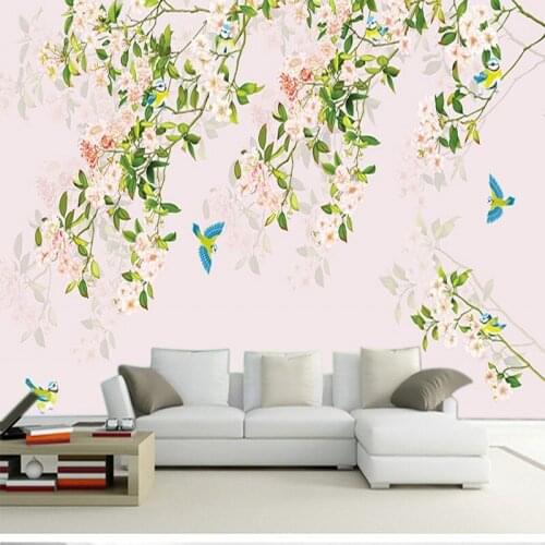 Custom mural 3D modern landscape wallpaper Theme Hotel Restaurant hand-painted flower bird mural wallpaper