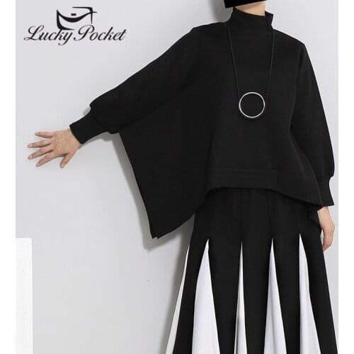 New Women Autumn Winter Black Batwing Sleeve Sloid Color Sweatshirt Ladies Plus Size Pullovers Female Brand Casual Tops ZM774