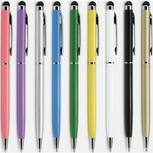 Wholesale Universal 2 in1 Capacitive Touch Screen Stylus Pen with Ball Point Pen for iPhone iPad Tablet PC Samsung 100pcs/Lot