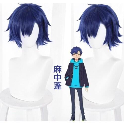 SSSS.DYNAZENON Yomogi Asanaka Wig anime DYNAZENON Cosplay Wigs Short Dark Blue Color Cos Props