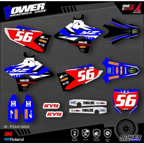 PowerZone Custom Team Graphics Backgrounds Decals 3M Stickers Kit For YAMAHA 2015 2016 2017 2018 2019 YZ125-250 003