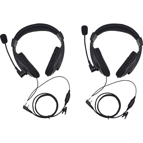 Prettyia 2x Noise Canceling 2Pin Headset Headphone with PTT