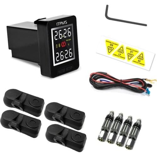 U912 Car TPMS Wireless Auto Tire Pressure Monitoring System With 4 Internal Accurate Anti-theft Sensors LCD Embedded Monitor
