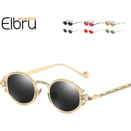 Elbru Vintage Steamprunk Style Sunglasses Women Men Retro Carving Frame Sun Glasses Brand Designer Sunglasses High Quality UV400