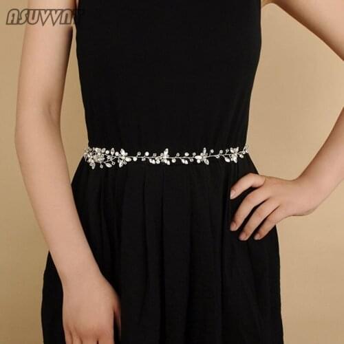 Wedding Belt Fashion Accessories Applique Leaves Sash Belt With Rhinestone And Pearl Belt For Bridal Women Soiree Party Dresses