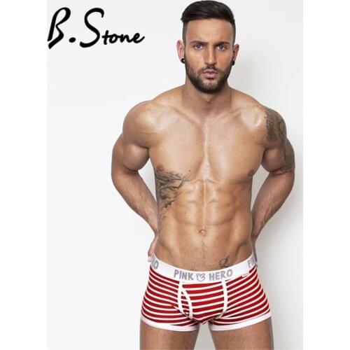 Hot Sell Cheap New Mr Fashion Brand Male Sexy Cotton Boxer Shorts Striped Fashion Underwear Man Underwear 1203