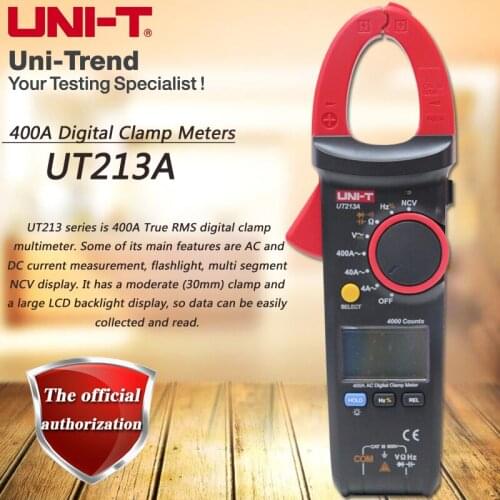 UNI-T UT213A AC 400A Digital Clamp Meter Digital Ammeter Resistor / Capacitor / Frequency / Diode Test NCV