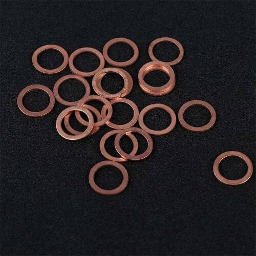 20Pcs 10*14*1 mm Copper Sealing Washer Solid Gasket Sump Plug Oil For Boat Crush Washer Flat Seal Ring Tool Accessories