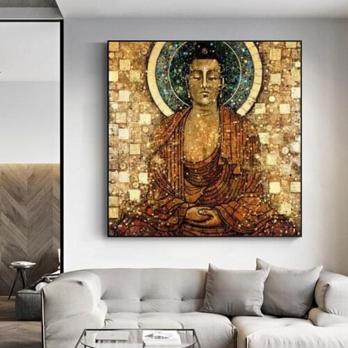 Vintage Buddha Sit In Meditation Religion Posters And Prints Buddhist Zen Wall Art Picture On Canvas Painting For Living Room