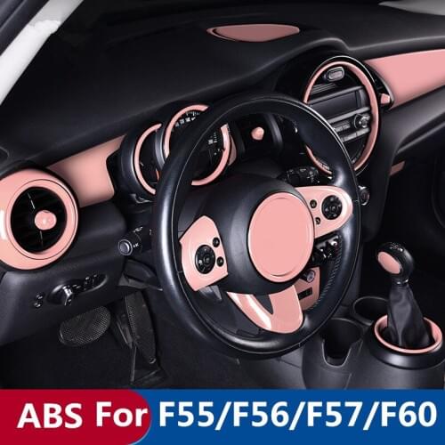 Pink Women Car Interior Styling Outlet Moulding Trim Steering Wheel Gear Head Panel Sticker for Mini Cooper F55 F56 F57 F60
