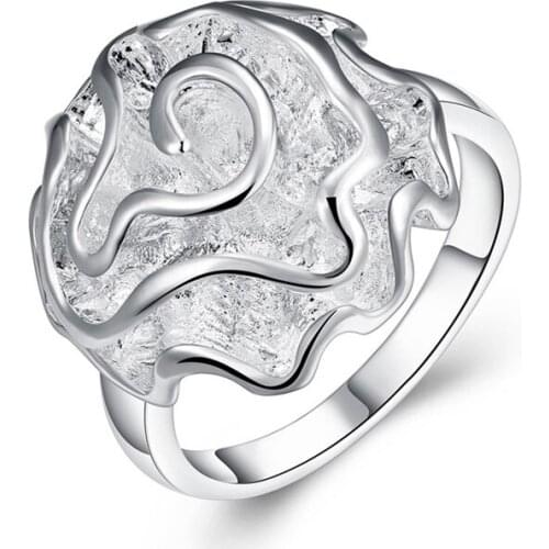 BABYLLNT 925 Sterling Silver Rose Ring For Women Fashion Wedding Engagement Party Jewelry Gift