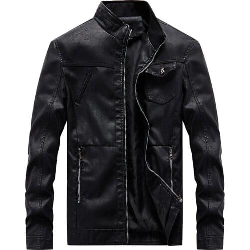 Mens PU Jacket Leather Coat Autumn Slim Fit Faux Leather Motorcycle Jackets Male Coats 2019 Brand Clothing Coats