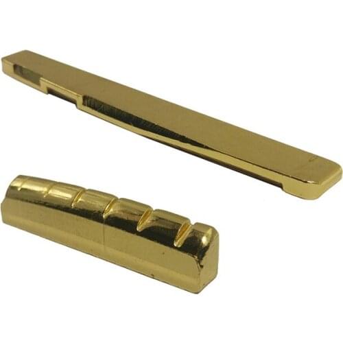 2 pcs/Set Guitar Saddle Nut Brass Gold For 6 String Acoustic Guitar Durable Music Instruments Replacement Parts Equipment
