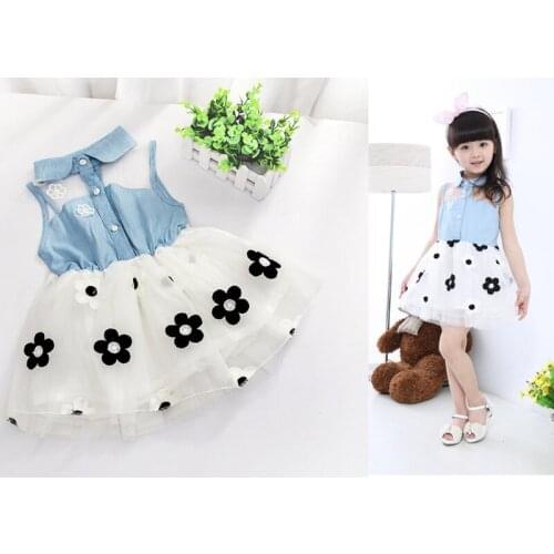 2020 Baby Girl Floral Princess Sleeveless Bow Clothes Summer Party Dress Girls Toddler Tutu Dresses Clothes infantil Vestidos