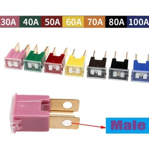 100A 80A 70A 60A 50A 40A 30A PAL Male Slow Blow Car Auto Fuse for Honda Mazda