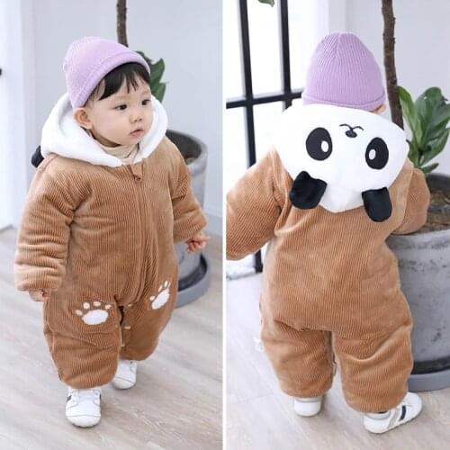 Baby Rompers For Baby Girls Boys Clothes Newborn Jumpsuit Infant Baby Winter Long Sleeve Thicken Panda Overalls For Children