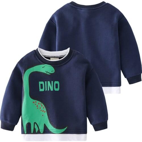 Dinosaur Boys Sweatshirts Cotton Fall Clothes Toddler Tops Tshirt Children Quality Tees Shirt Kids Clothes