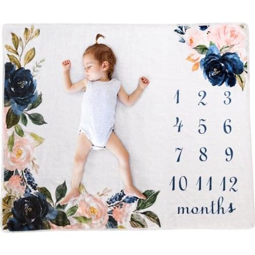Newborn Baby Girls Boy Blanket Milestone Photography Photo Props Flannel Blanket Outfits
