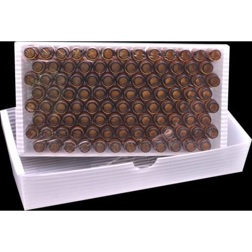 Chromatography Vial 2ml With 9mm Lid & Septa Automatic Parse Sample Bottle With Scale 100pc