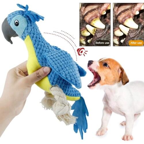 Parrot toy for pets chew toy for dogs puppies squeaky plush bone, dog training toy for pets