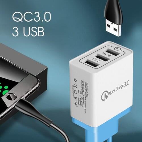 KEBIDU Quick Charging QC 3.0 USB Charger Smart Fast Wall Charger EU US For Xiaomi Samsung Huawei Quick Charge Charging Adapter