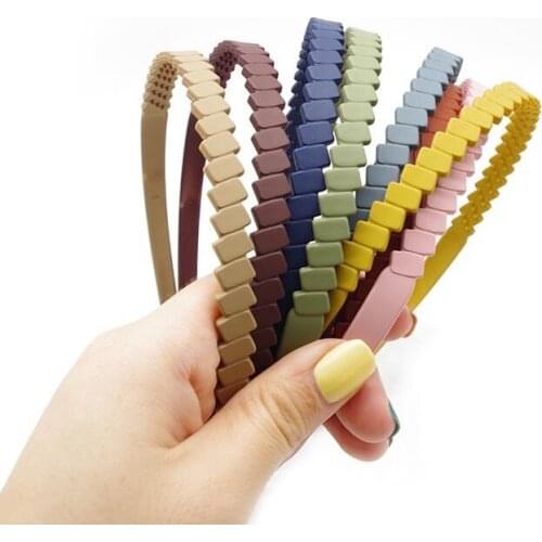 KENSHELLEY Hot Sale Cheap Fashion Hair Accessories Morandi Color Frosted Plastic Hair Clasp Vintage Headbands For Lady And Girls