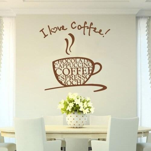 Wall Decal Window Sticker Handmade Coffee, drink, cappuccino, hot drink, grains, cafe,Food, A8-007
