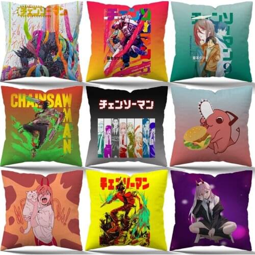 Cool Anime Chainsaw Man Pillow Case 45cm Bedroom Home Sofa Cushion Pillow Covers Cojines Decorative Pillowcase No Pillow Insert