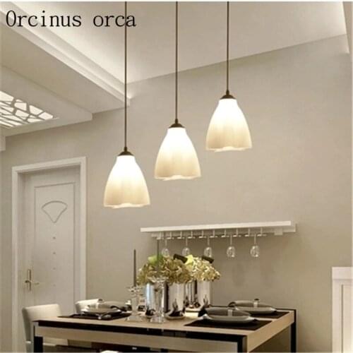 Restaurant chandelier modern minimalist three creative dining table lamp fashion personality dining room LED living room lamps