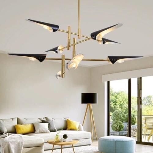 Modern Renaissance Chandelier Nordic lustre metal E14 Home decoration simple black chandelier made suspension chandelier