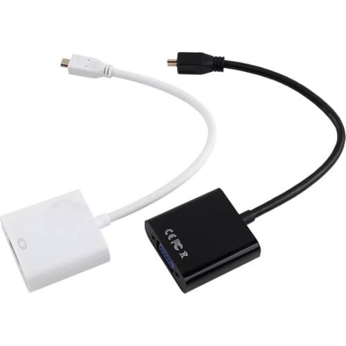 Micro HDMI-compatible TO VGA Adapter Cable 1080P Digital To Analog Audio Converter For Projector PC