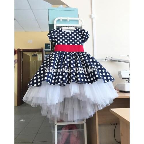 Kids Girls Sweet Sundress Dot Floral Decor Bubble Dress Pleated Casual Summer Dress Layered Party Dress For Girls