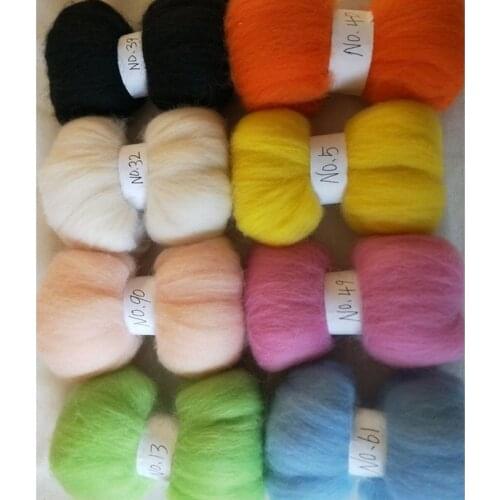 WFPFBEC felt wool roving merino wool felt kit needle for feling wool fibre for felting 80g 10g/color