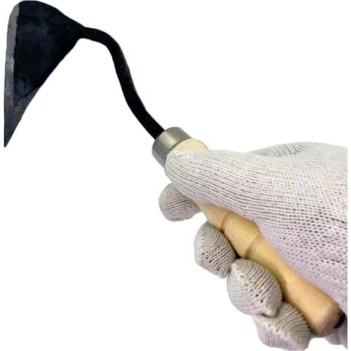 Small Hand Plow Wooden Short Handle Hoe Traditional Garden Digger Tool for Better Home Garden Home Accessories