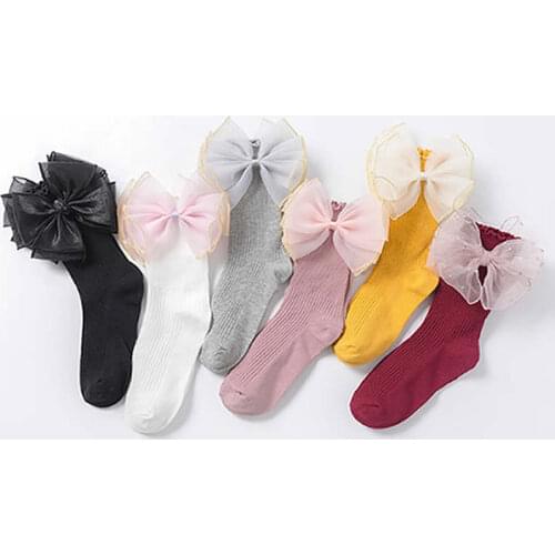 Princess Baby Socks Cotton Princess Girl Knee Socks Organza Butterfly Children Socks Ankle fashion style