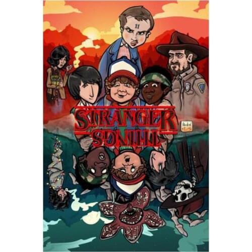 New Arrival Wall Art Canvas Poster Custom Canvas Fabric Diamond Painting Poster Decor Cloth Fabric Poster Stranger Things FH883