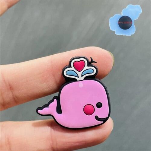 1pcs PVC Adorable Dolphin Slippers Shoes Accessories Garden Shoe Decorations Fit Croc Jibz Charm Kids Party Gifts